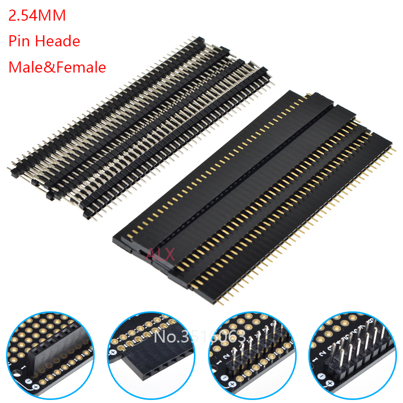 Male Female Header Pin - 5/10 Buah 2.54Mm 40 Pin 1X40