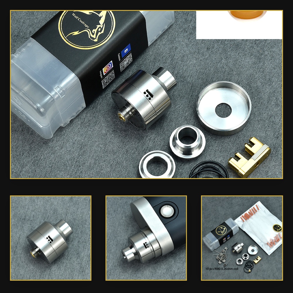 Diy Vape Electronics - Atomizer Wolfcoolvape Nisshoku RDA untuk Vaping