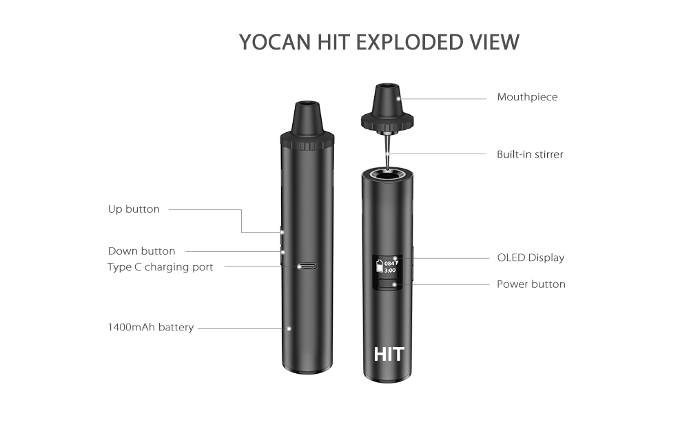 Yocan Kit Vapor Herbal kering, - Diy Vape Electronics ulasan dan harga