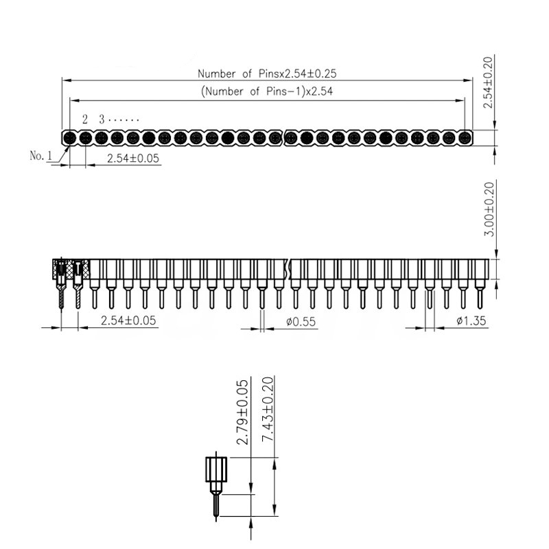 Javino 5/20/50 Buah 1X40 Pin K - Male Female Header Pin ulasan dan harga