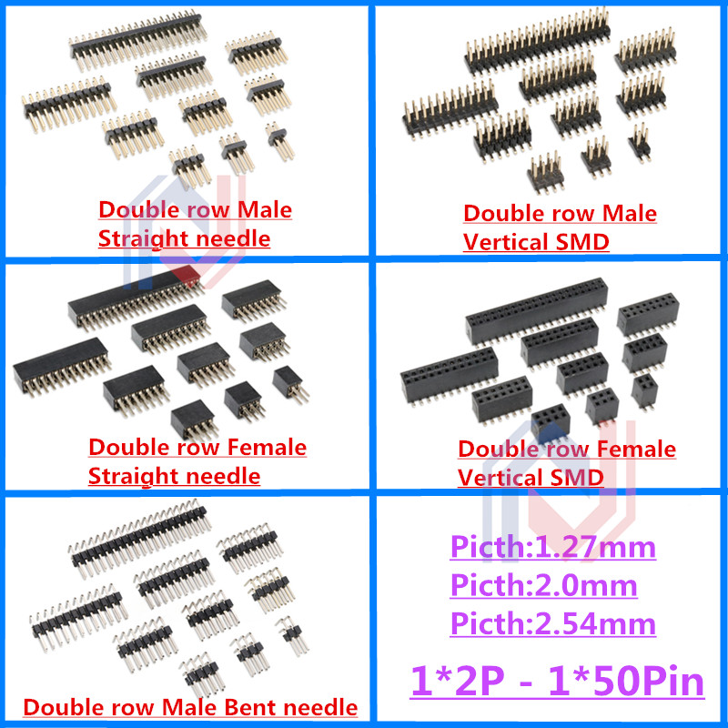 10 Buah 1.27Mm 2.0Mm 2.54Mm Pi - Male Female Header Pin ulasan dan harga